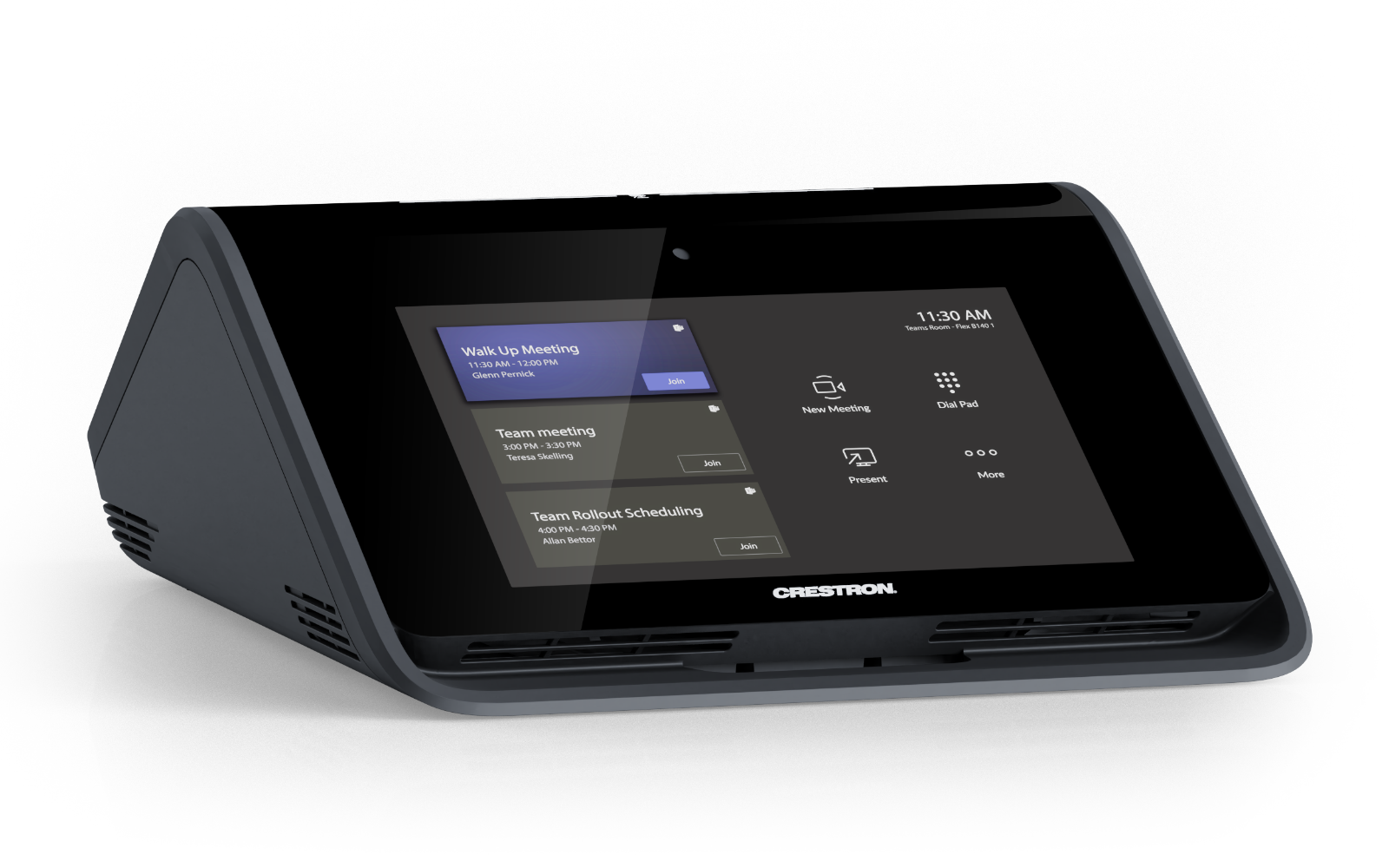Crestron Flex ist eine Plattform, die Videokonferenzen, gemeinsame Nutzung von Inhalten, Planung, Verwaltung und Support vereint. Egal, wie groß ihr Konferenzraum ist: Durch die kombinierbaren Geräte sind einwandfreie Videokonferenzen bei jeder Größe möglich. Egal ob vor Ort oder aus der Ferne, jeder wird gleich gut gesehen und gehört.