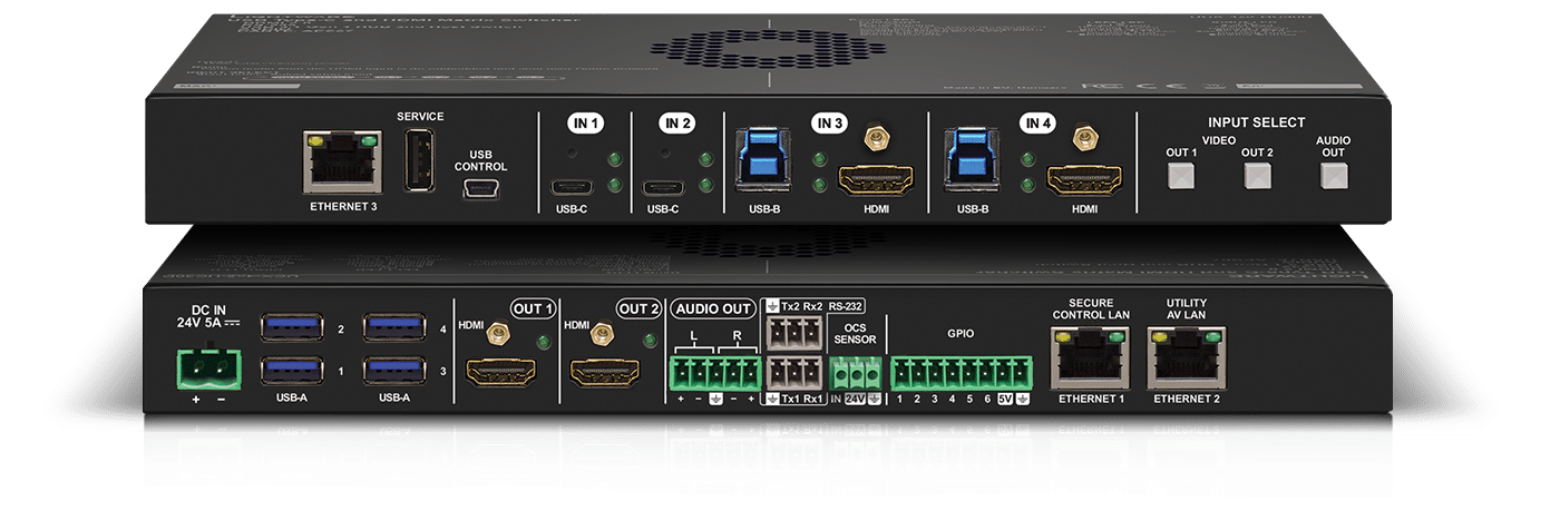 HDMI-Audiosignale können in den analogen Audioausgang oder den DANTE / AES67-Audioausgang oder sogar in beide gleichzeitig eingebettet werden. Diese Funktion ist für jede eingebettete HDMI-Audioquelle verfügbar, unabhängig von der Videoumschaltung